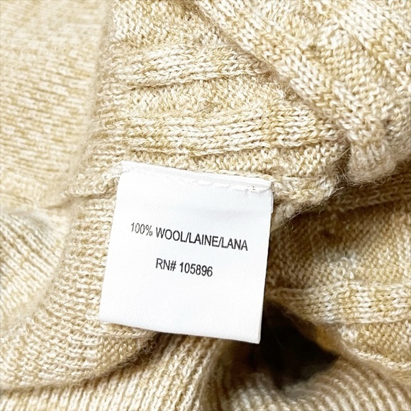 Worth 100% Wool Cable Knit Cardigan Sweater Small lightweight button tan cropped - Picture 7 of 10